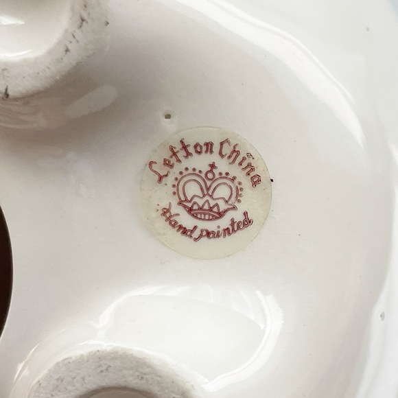 Vintage Lefton Ceramic Shamrock Piggy Bank Clovers Lucky - Picture 9 of 11